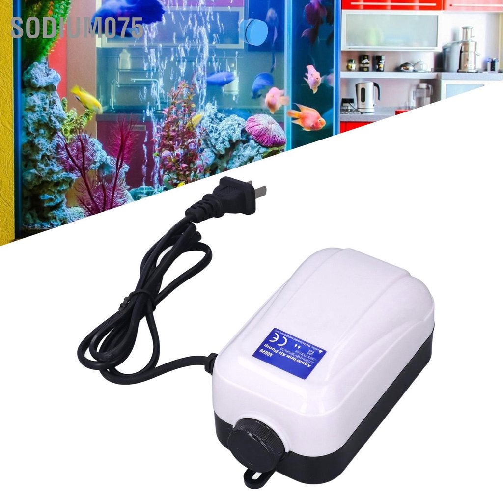 Sodium075 Máy bơm oxy bể cá 5W không khí mini sục siêu yên tĩnh CN 220V