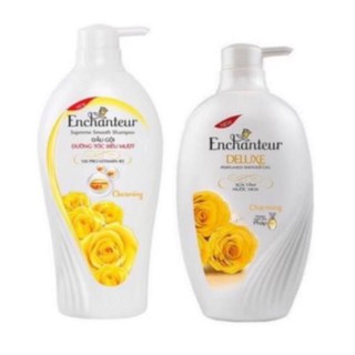 Combo 2 chai dầu gội và sữa tắm Enchanteur Charming 650g / 1 chai