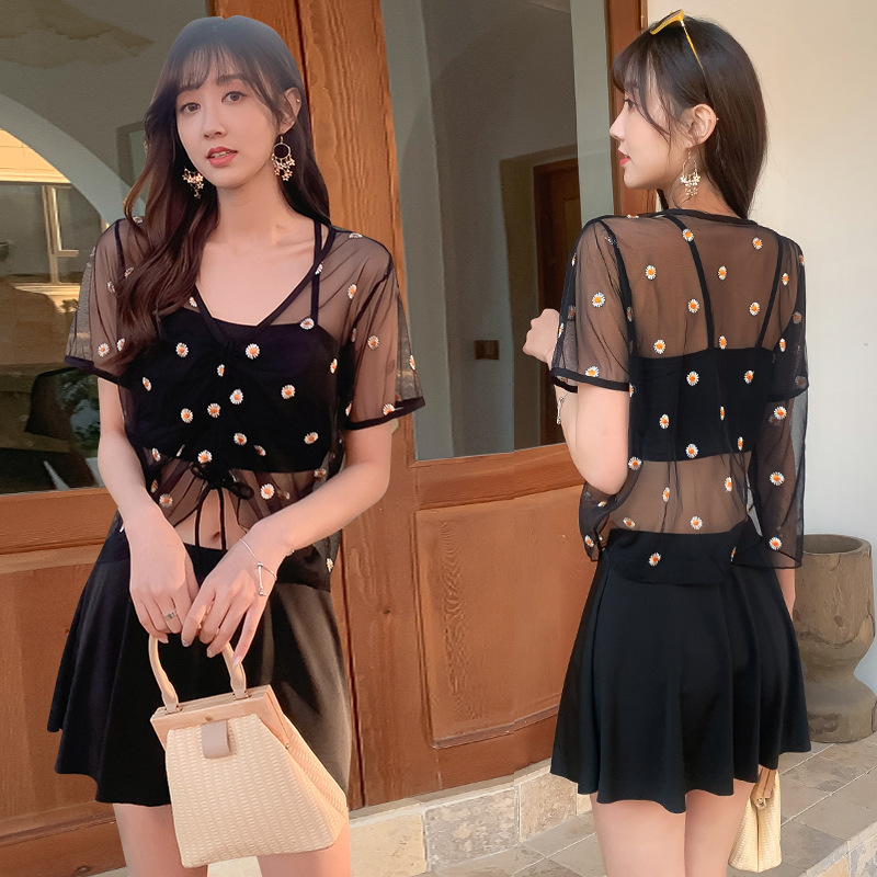 2021 new three-piece swimsuit blouse sunscreen cover meat slimming beach vacation ladies swimwear hot spring swimwear | BigBuy360 - bigbuy360.vn