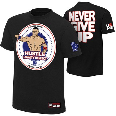 Aq0w /Áo phông WWE John Cena "Hustle Loyalty Respect" đen!