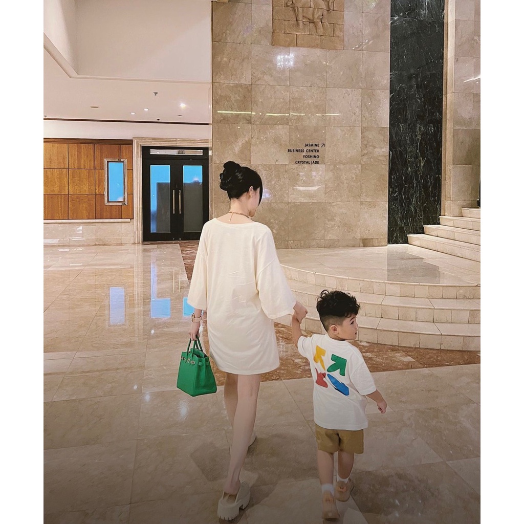 Áo thun off while mũi tên cho bé , áo phông trẻ em unisex , Kid_genZ