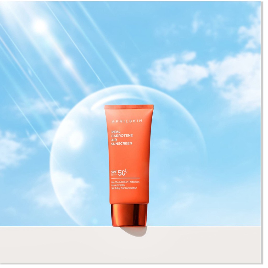 [Mã giảm giá] Kem chống nắng cà rốt Aprilskin Real Carrotene Air Sunscreen 50ml + Tặng 1 Tinh chất cà rốt mini Aprilskin