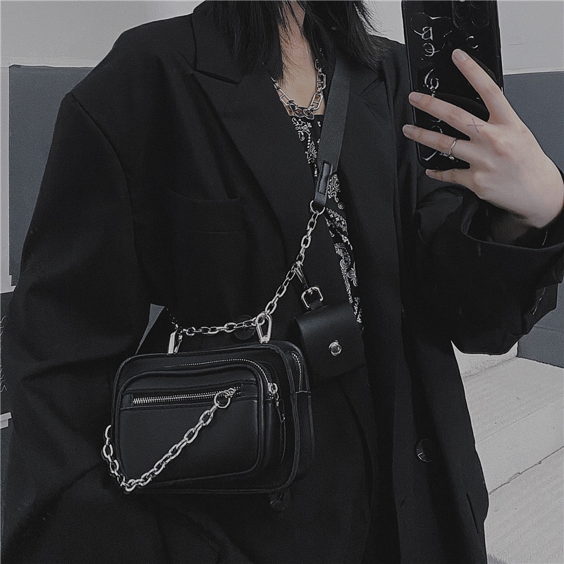 Túi Đeo Chéo Dây Xích Phong Cách Hip Hop Harajuku Retro 19C53