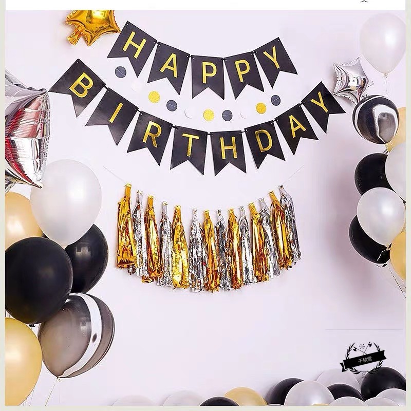 ( Siêu Rẻ - Siêu đẹp) Dây cờ chữ Happy Birthday ánh kim treo sinh nhậtcao 20cm