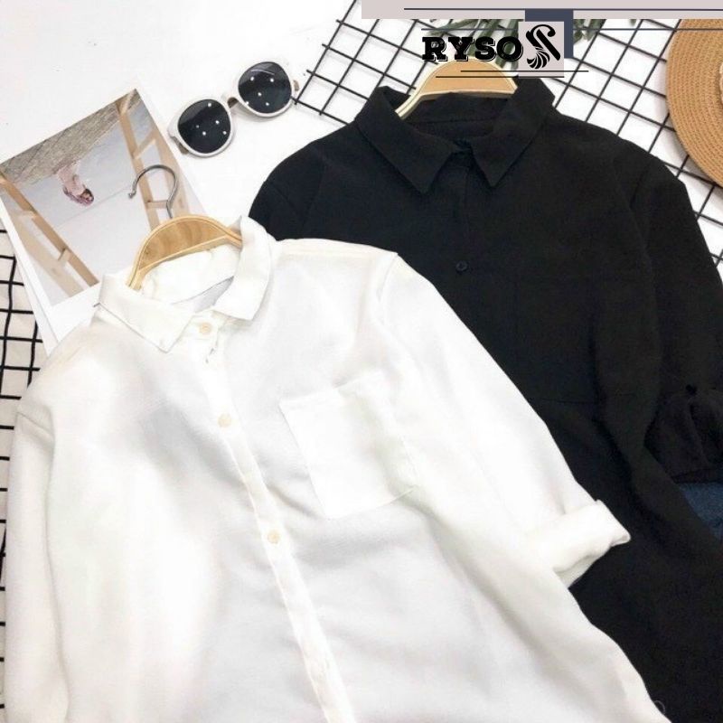 Áo sơ mi tay dài chất kate phong cách thanh lịch công sở