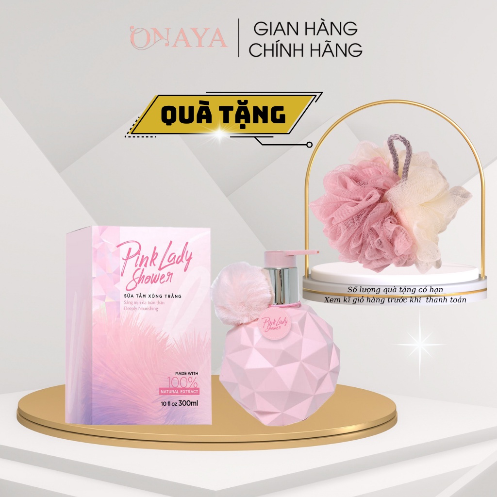 Sữa tắm xông trắng hương nước hoa Pink Lady Shower, dưỡng trắng da toàn thân mịn màng, Acosmetics 300ml, tặng bông tắm | BigBuy360 - bigbuy360.vn