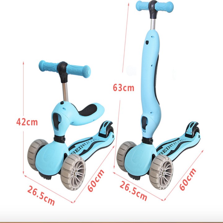 XE TRƯỢT SCOOTER THĂNG BẰNG 3 BÁNH Triple One Way HCM (Blue)