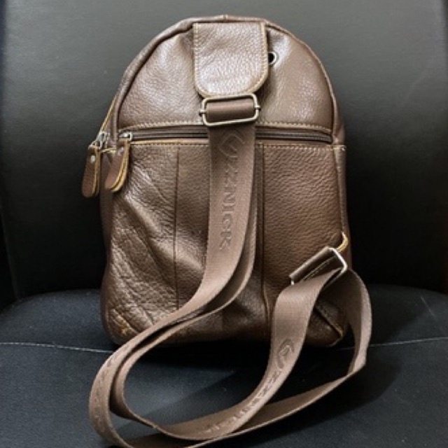 Túi bao tử da mềm dày dặn nhiều ngăn nâu bò