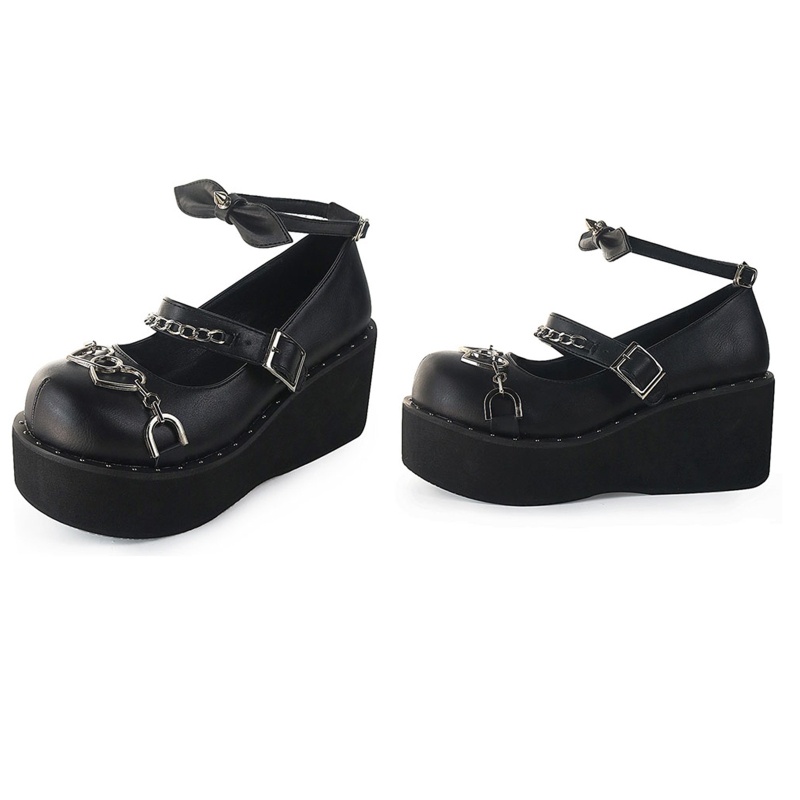 XIXI Giày Cao Gót Đế Xuồng Có Dây Đeo Mắt Cá Chân Hóa Trang Lolita Cho Nữ