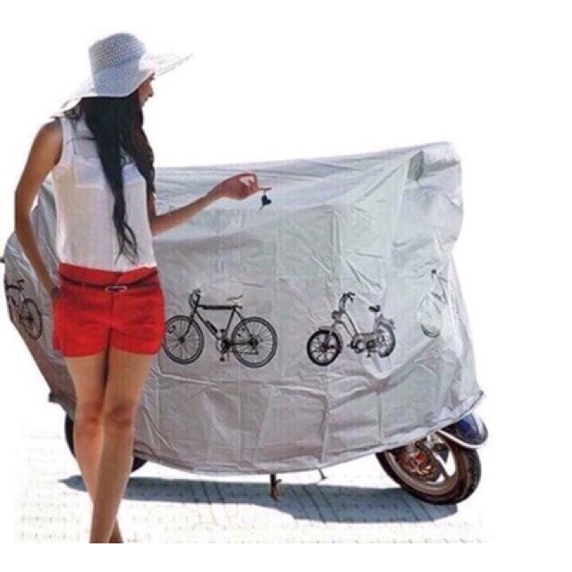 Bạt Phủ Xe Máy Đa Năng, Aó Trùm Xe Máy Xe Đạp, Tấm TRùm Xe Máy Vải Dù hàng nhập