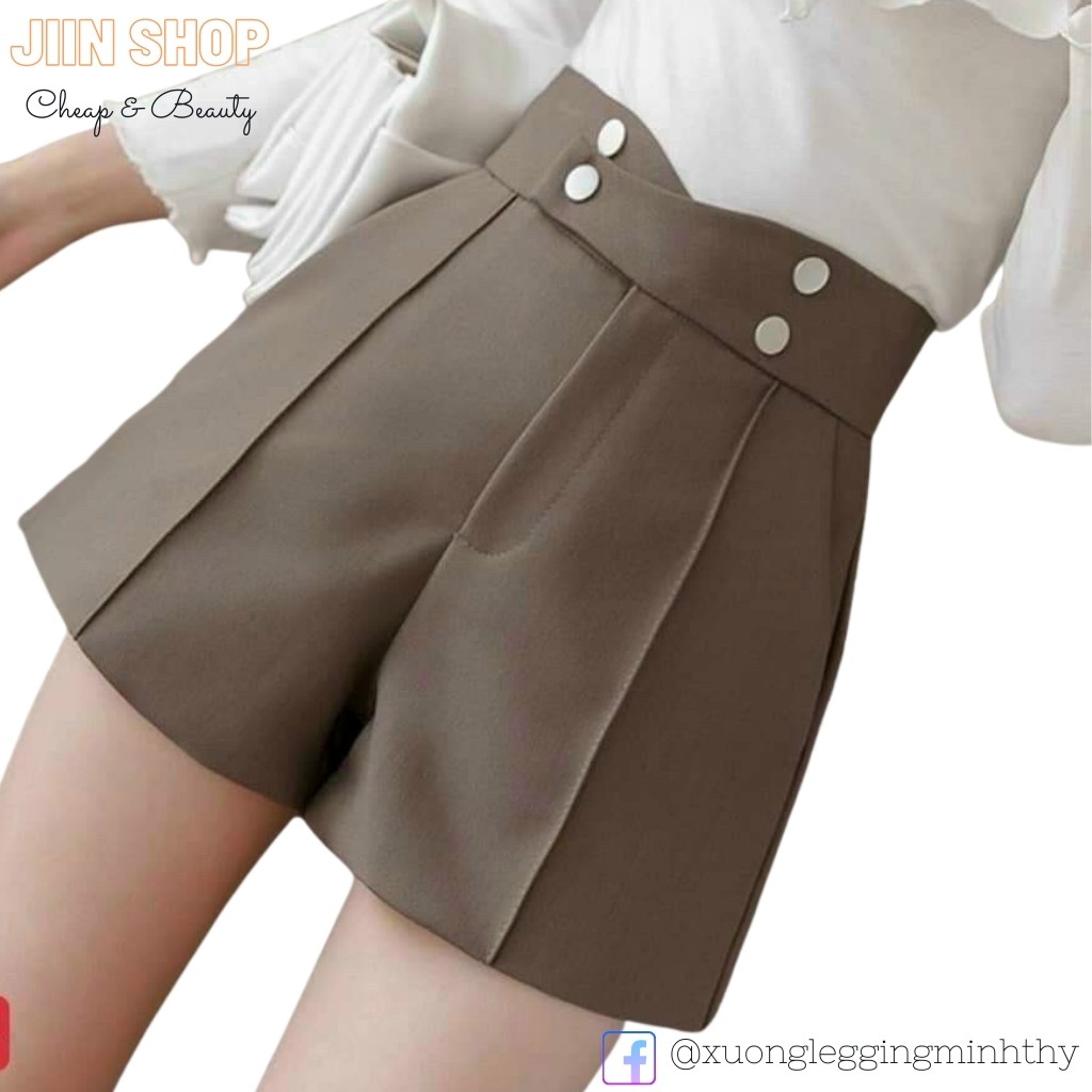 Quần sooc cạp cao cách điệu, vải tuyết mưa cao cấp, trẻ trung năng động by Jiin shop | BigBuy360 - bigbuy360.vn