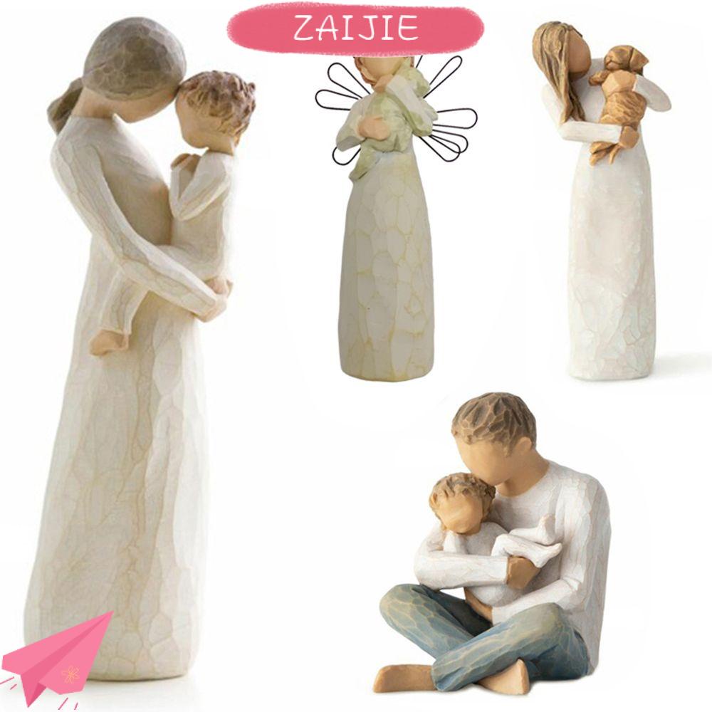 Zaijie Set 24 Tượng Trang Trí Bàn Làm Việc Chủ Đề Giáng Sinh Mẹ Và Con Trai