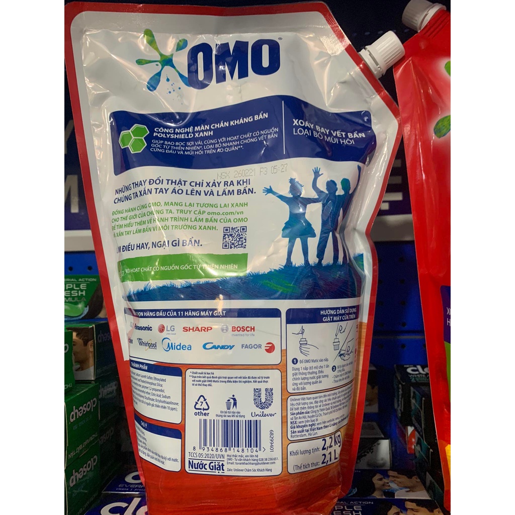 Nước giăt Omo Matic cửa trên 2.2kg/3.6kg