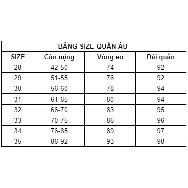 Quần Âu Nam Phong Cách Hàn Quốc Màu Xám Trắng Cao Cấp Vải Kate 79 Kèm Bảng Size
