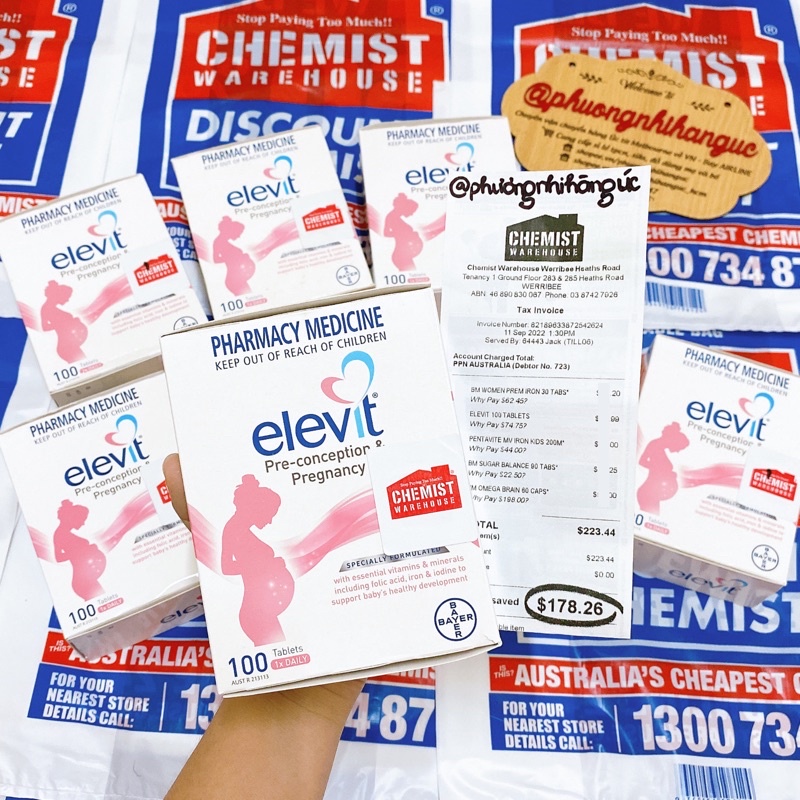 ELEVIT VITAMIN BẦU VÀ VITAMIN SAU SINH - HÀNG CÓ BILL MUA TẠI ÚC