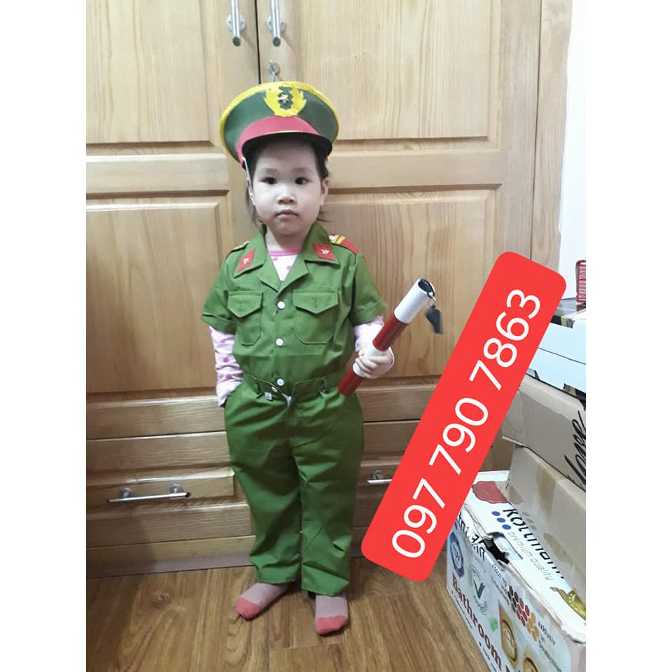 Bộ Quần Áo Công An  Hình Sự Cho Bé Yêu Đầy Đủ Phu Kiện