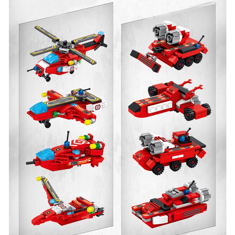 Đồ chơi lắp ráp Robot Cứu Hỏa Robot Với 836 Chi tiết lắp được 35 kiểu khác nhau Chất liệu nhựa ABS Cao cấp