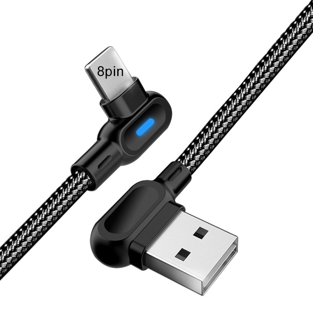 IPHONE ANDROID Dây Cáp Sạc Nhanh Đầu Micro Usb Loại C Góc 90 Độ Dài 1m Tiện Dụng