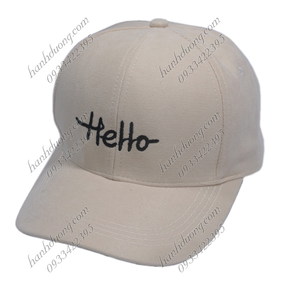 Nón kết nhung thêu chữ Hello mũ lưỡi trai phong cách UIzzang form unisex nam nữ thời trang