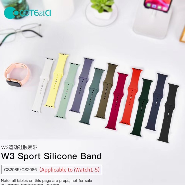 Dây đeo silicone COTEetCi cho đồng hồ Apple Watch đủ size 30/ 40/ 42/ 44mm Chính hãng