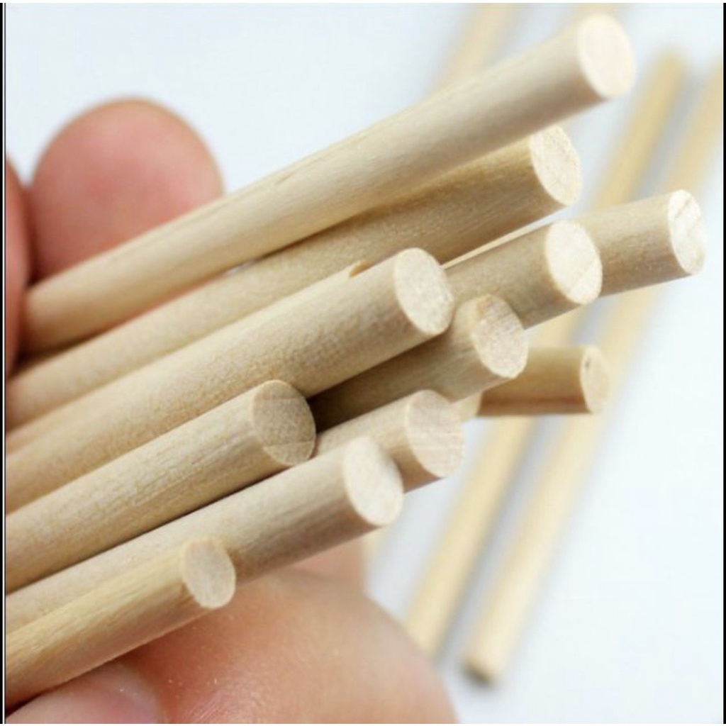 Thanh Gỗ Tròn Dài 40cm phi 8li,10li,12li,14li,15li Làm Mô Hình Handmade , Decor Nhà Cửa