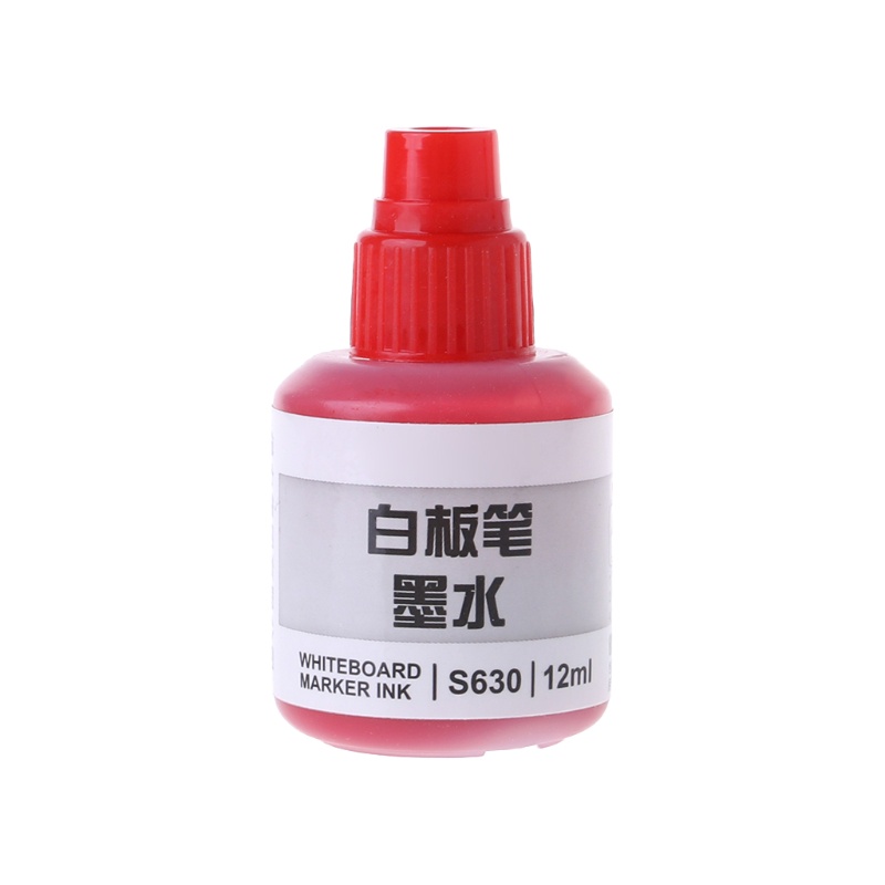 Lọ mực bút lông viết bảng trắng đổ đầy lại 12ml 3 màu sắc đen đỏ xanh dương tùy chọn