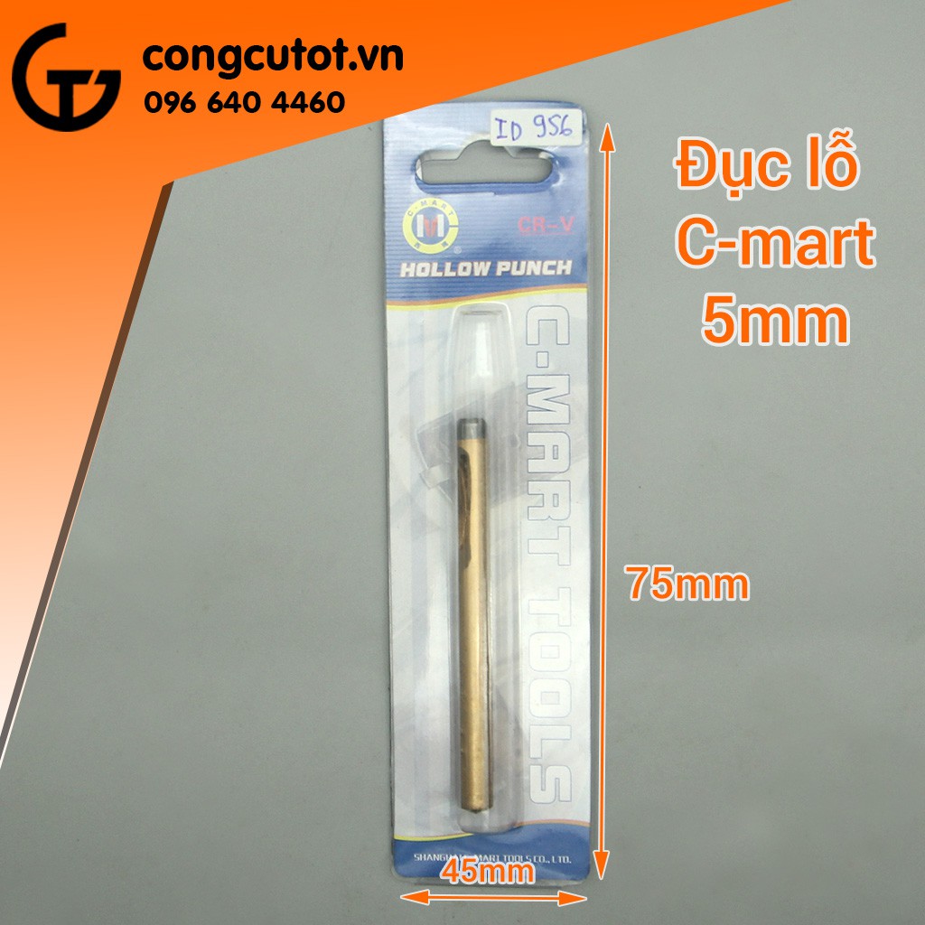 Dụng cụ đục lỗ da, lỗ vải, lỗ giấy 5mm A0107