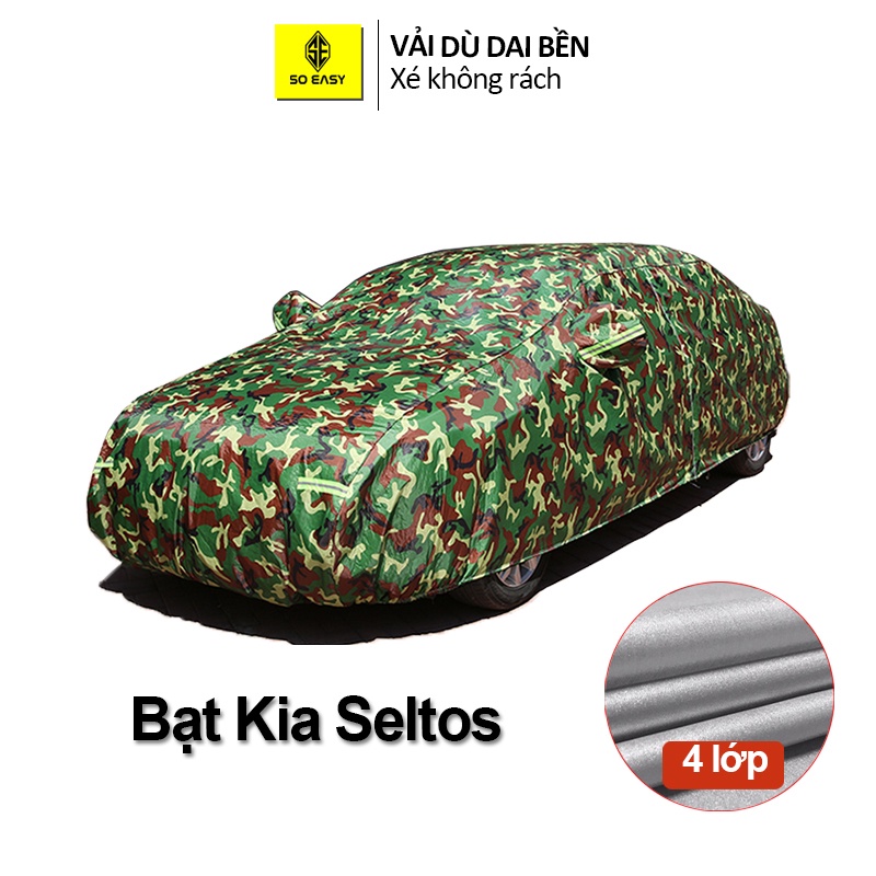 Bạt phủ xe ô tô SOEASY chống nóng cho xe hơi KIA Seltos chất liệu vải dù oxford cao cấp có nỉ chống trầy sơn xe