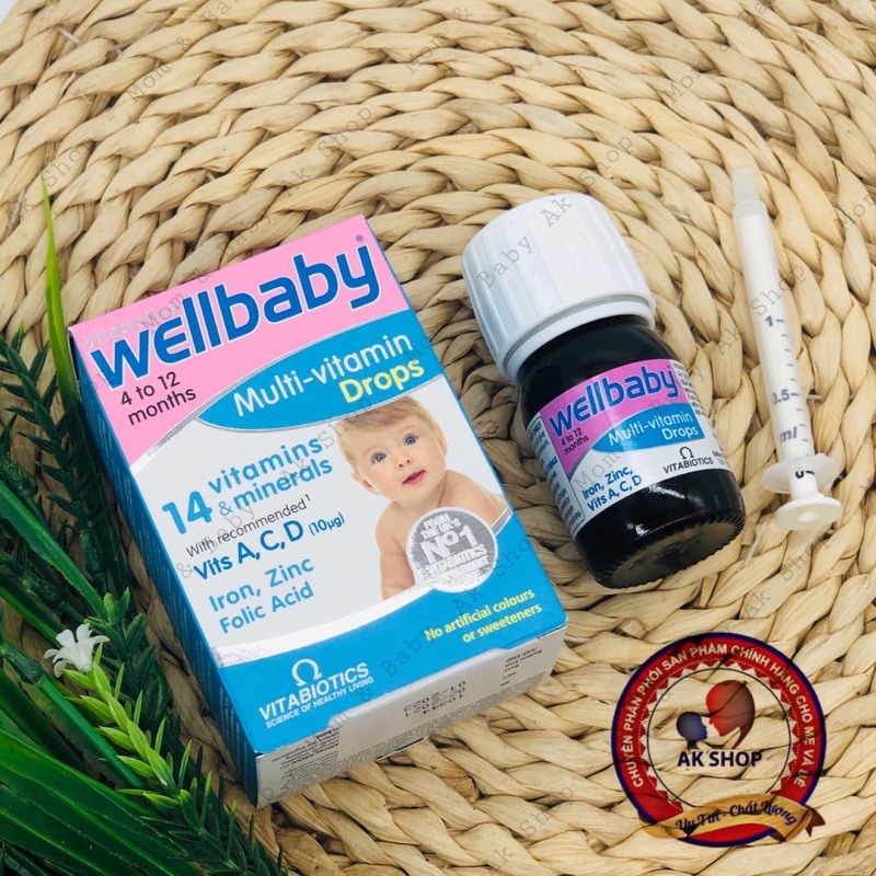 multi vitamin wellbaby drops cho trẻ từ 4-12m hàng chính hãng UK