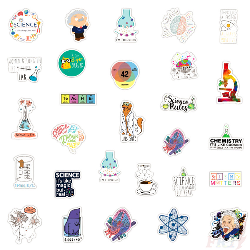 ❉ Fun Science &amp; Chemistry Laboratory Series 04 Einstein Equation Stickers ❉ 50Pcs/Set Fashion DIY Waterproof Decals Doodle Stickers