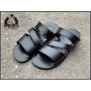 Dép cao su xốp nam nữ đế cao 2.5cm 3 quai chéo làm thủ công từ lốp ô tô Vua dép lốp