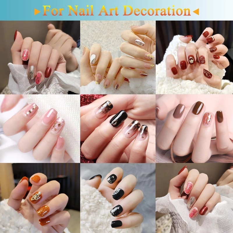 Bộ Lá Vàng Bạc 2/3g Đính Sequin Lấp Lánh Dùng Trang Trí Móng Tay Nghệ Thuật