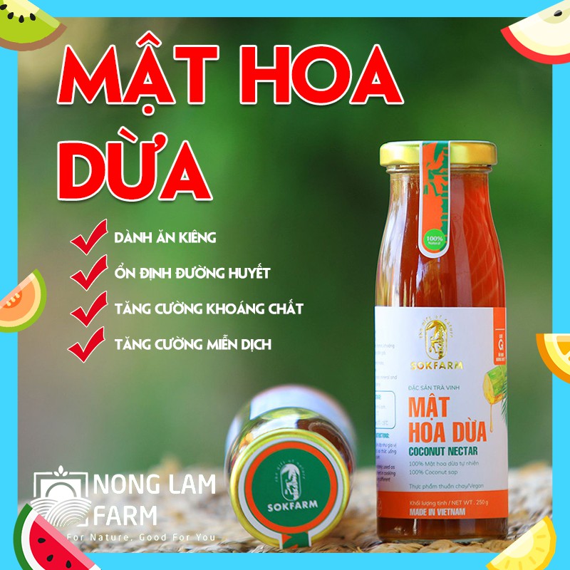 Mật hoa dừa sokfarm - Dành cho người ăn kiêng, người có đường huyết cao, thay thế đường cát trắng.