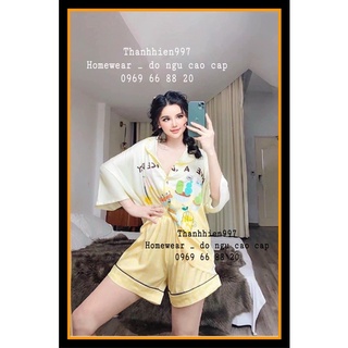 Pijama tay lỡ cánh dơi đùi in chữ Have A Nice Day tiểu thư Hồng xinh 1