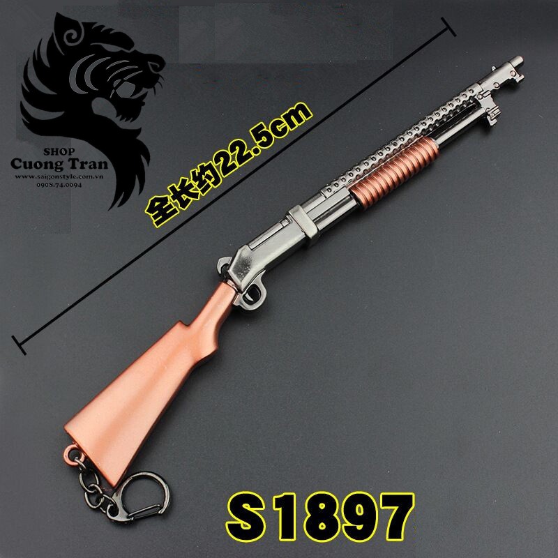 [HOT- Mua 1 cây lớn tặng 1 cây nhỏ] - Móc khóa mô hình Game PUBG_S1897-22.5cm (Tặng kèm giá đỡ)