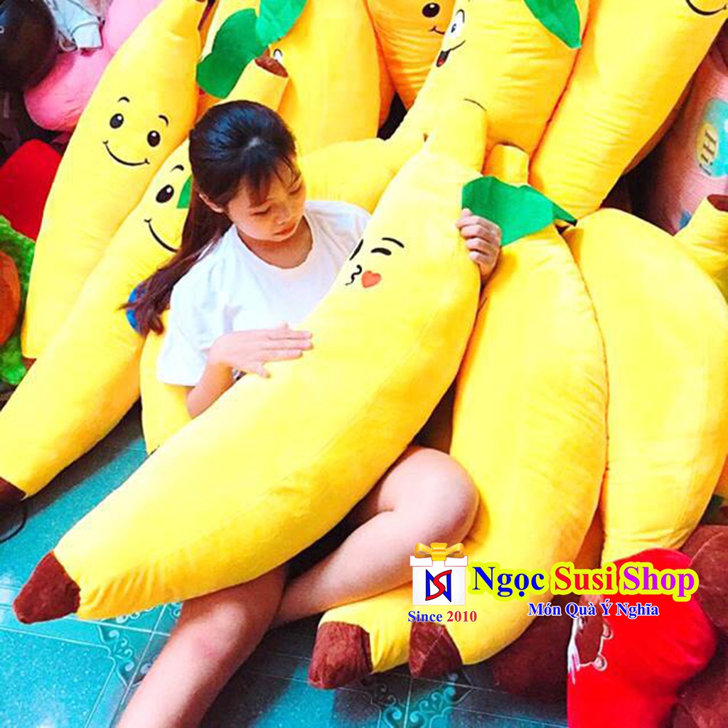 GỐI ÔM TRÁI CHUỐI CUTE CAO CẤP DỄ THƯƠNG SIZE ĐẠI 1M3 DÀI 1M2 ÔM NGỦ - THÚ NHỒI BÔNG TRÁI CHUỐI