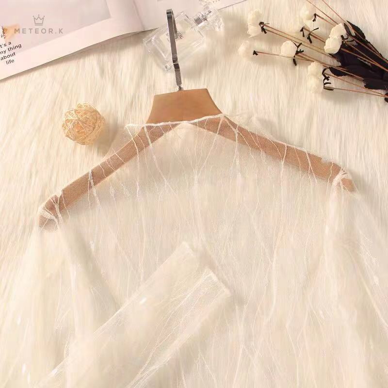 Áo Tay Dài Phối Ren Thời Trang Quyến Rũ Dành Cho Nữ