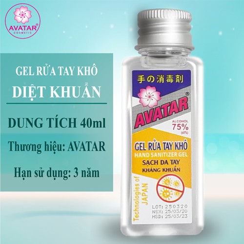Nước rửa tay khô Avatar 75% cồn (40ml)- Diệt khuẩn tối đa - có chứng nhận Y tế từ PASTEUR | BigBuy360 - bigbuy360.vn