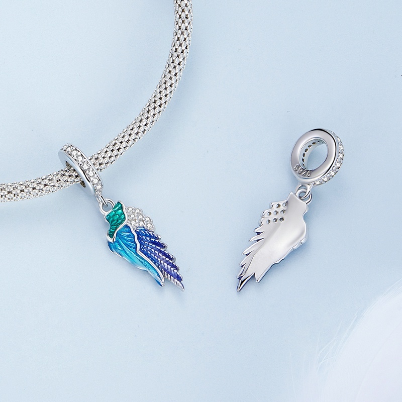 BAMOER Mặt Vòng cổ Bạc 925 Hình Đôi Cánh Thời Trang