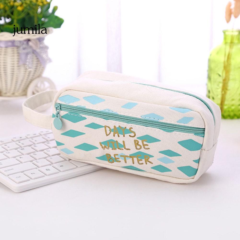 Túi canvas cỡ lớn đựng bút sắp xếp văn phòng phẩm gọn gàng cho học sinh