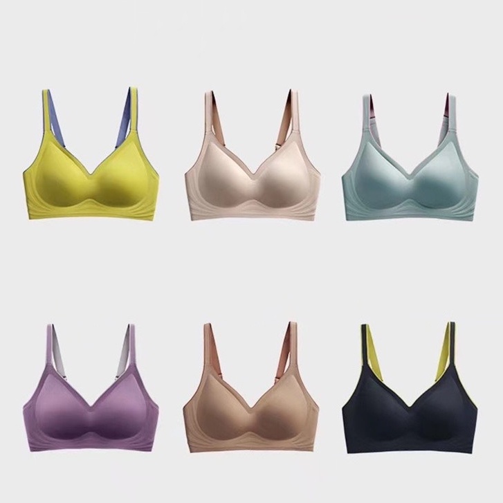 Áo lót thể thao Aoweinisi bằng mủ cao su màu gradient không gọng có thể điều chỉnh thời trang cho nữ