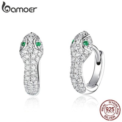 Bamoer Bông Tai bạc 925 Hình Rắn Sang Trọng sce922