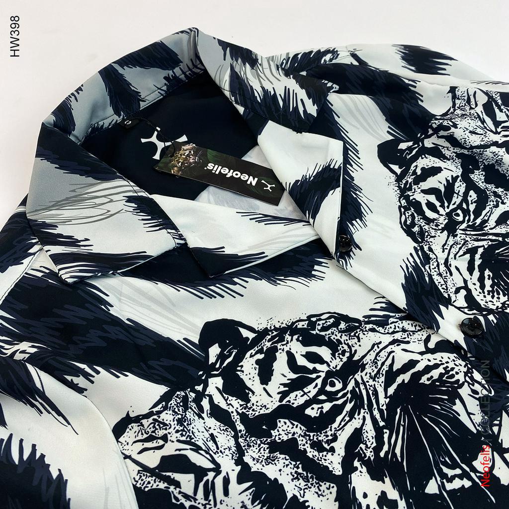 Áo Sơ Mi Nam Họa Tiết Hồ Trắng Ấn Tượng Kiểu Dáng Cổ Vest  | Neofelis - HW398
