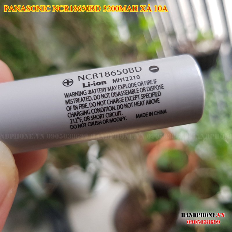 Pin Panasonic NCR18650BD 3200mAh Dòng Xả 10A mới 100% Chính Hãng, 18650