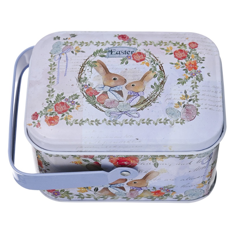 Hộp Thiếc Mini Đựng Trang Sức Hình Thỏ Phục Sinh