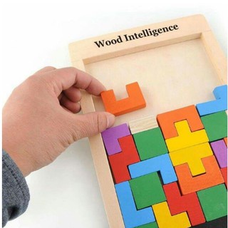 Đồ Chơi Gỗ Montessori - Bảng Xếp Hình Bằng Gỗ Tetris Cao Cấp