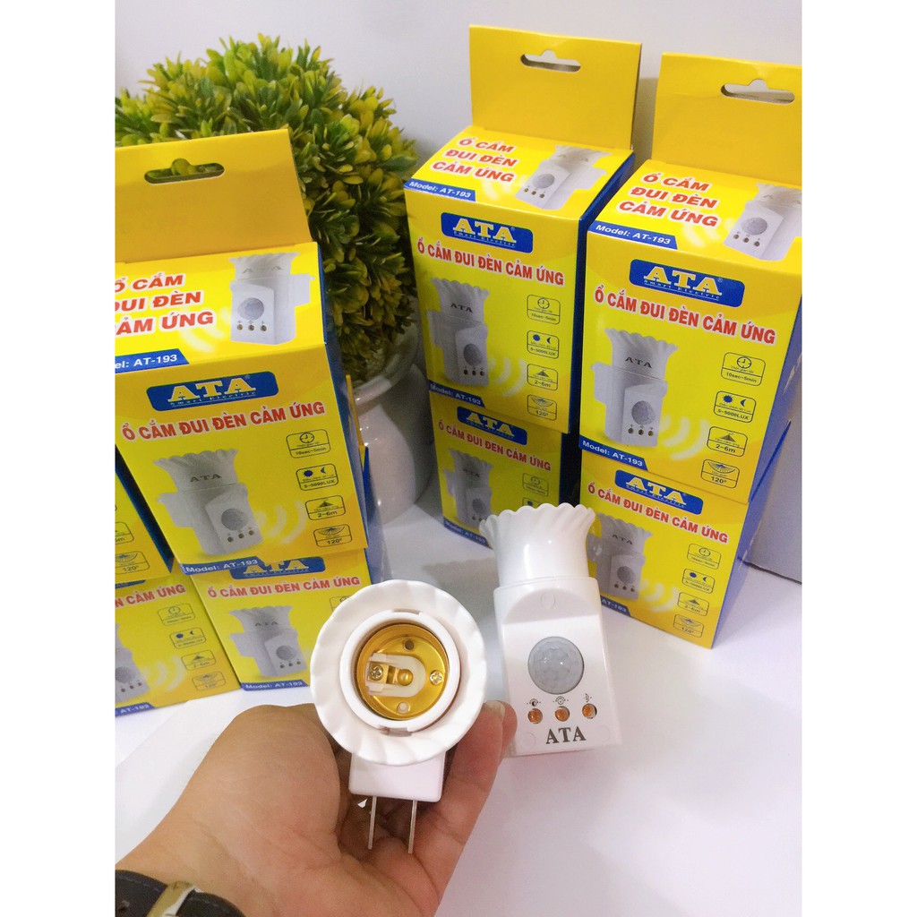 Ổ cắm đui đèn cảm ứng chuyển động ATA AT-193 - Cắm trực tiếp  vào ổ điện-Hàng chính hãng bảo hành 12 tháng