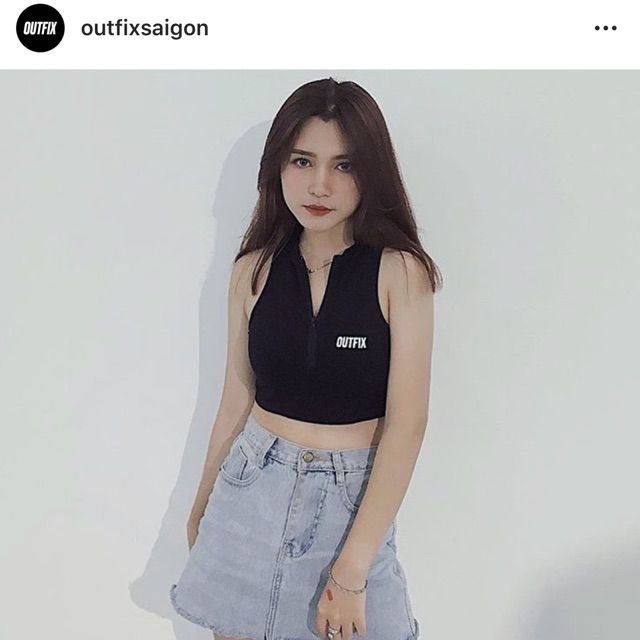 Áo Zipper Croptop - Outfixsaigon