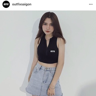 Áo Zipper Croptop - Outfixsaigon