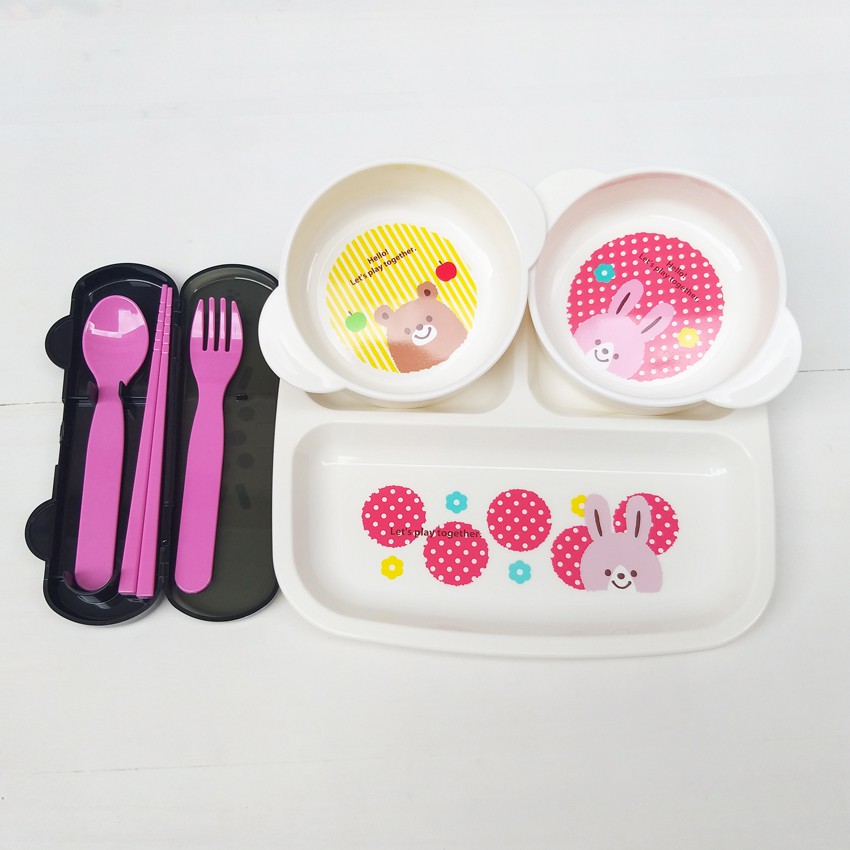Bát, Khay, Thìa, Đũa Cho Bé Nhựa An Toàn NK Nhật - Larva Store